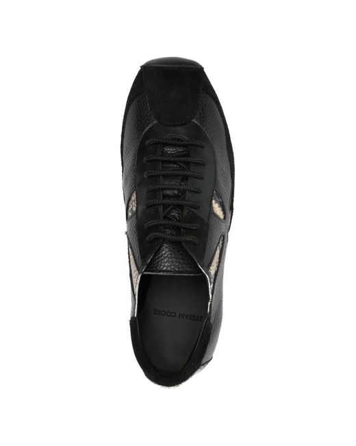 STEFAN COOKE Black Leather Sneakers