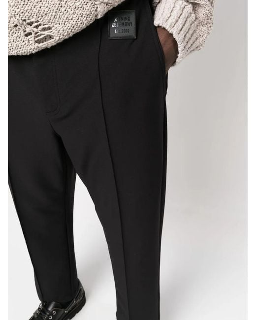 Opening Ceremony Black Logo-Patch Relaxed Trousers for men