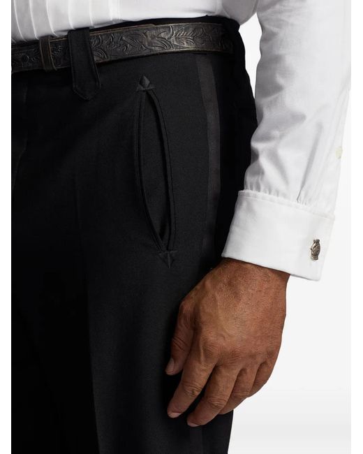 RRL Black Wool Side-Pockets Straight-Leg Trousers for men