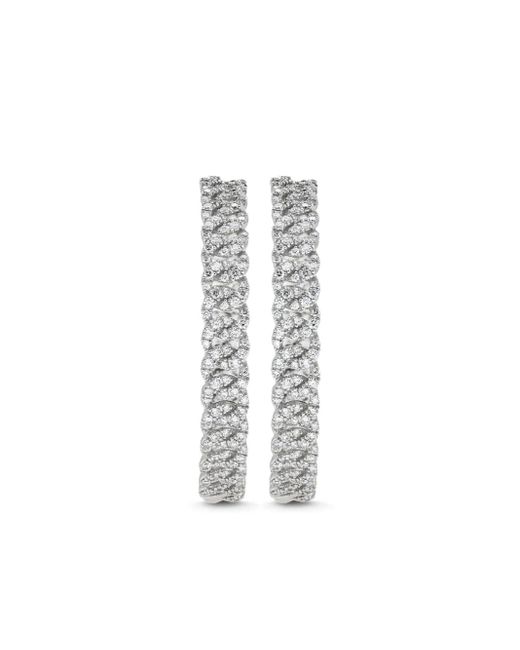 Jewels Aficionado 18Kt Witgouden Grote Oorringen Met Diamant in het White