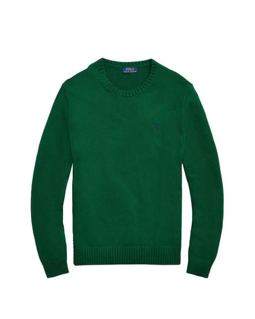 Polo Ralph Lauren Green Crewneck Logo-Embroidery Sweater for men