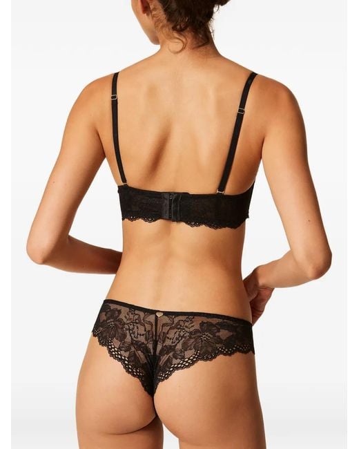 Twinset Gray Lace Brazilian Briefs