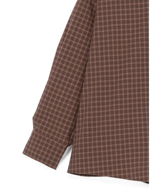 Cordera Brown Check-Pattern Button-Fastening Shirt