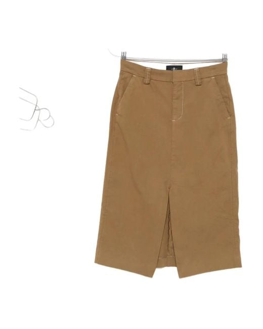 7 For All Mankind コントラストステッチ スカート Natural