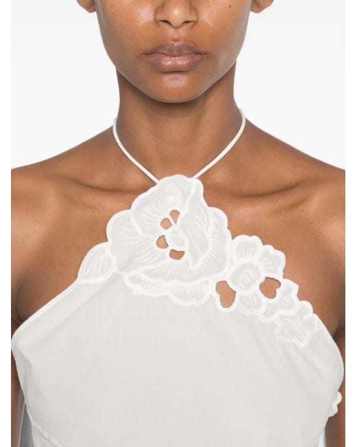 Sir White Klara Floral-Embroidered Top