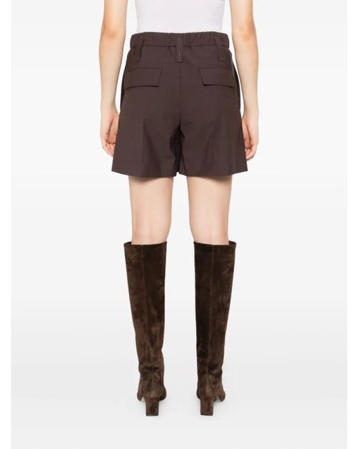 Brunello Cucinelli Brown Wolle Blend Shorts