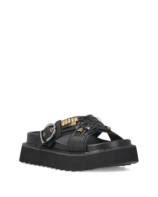 Pinko Black 'Kate' Leather Slippers
