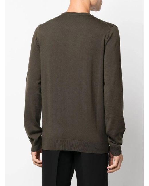 Boss Brown Crew-Neck Long-Sleeve Jumper for men