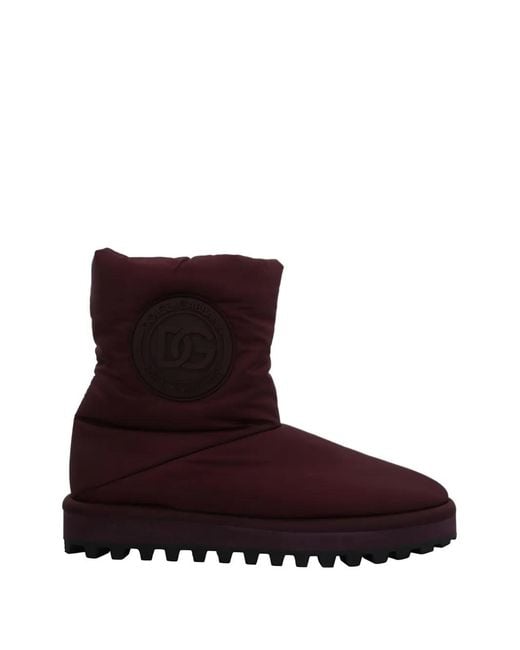 Dolce & Gabbana Gefütterte Stiefel Mit Logo-Patch in Brown für Herren