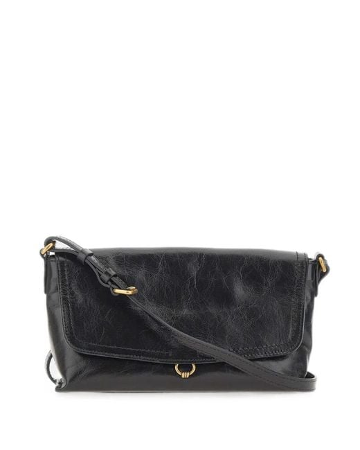 Gianni Chiarini Black Eugenia Crinkled-Leather Shoulder Bag