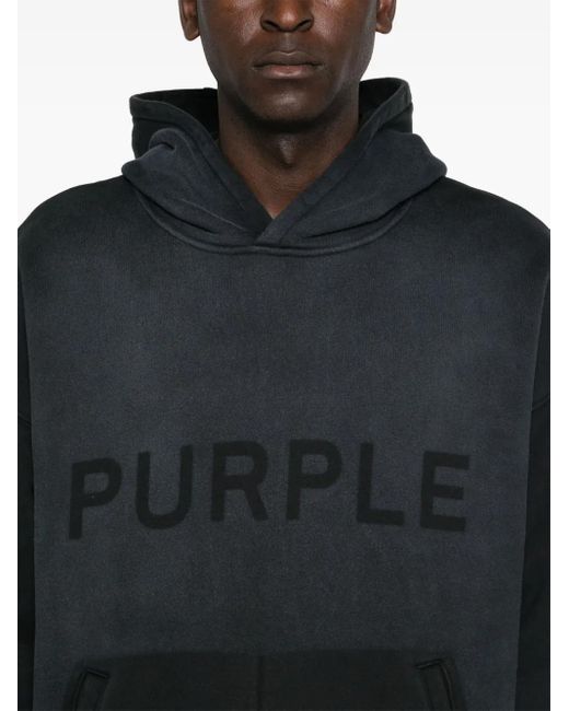 Purple Brand Black Shadow Wordmark Hoodie for men