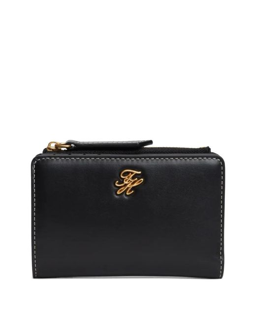 Tommy Hilfiger Black Logo-Plaque Wallet
