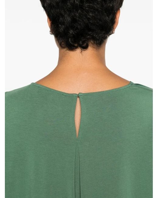 Weekend by Maxmara Green Boat-Neck Silk Top