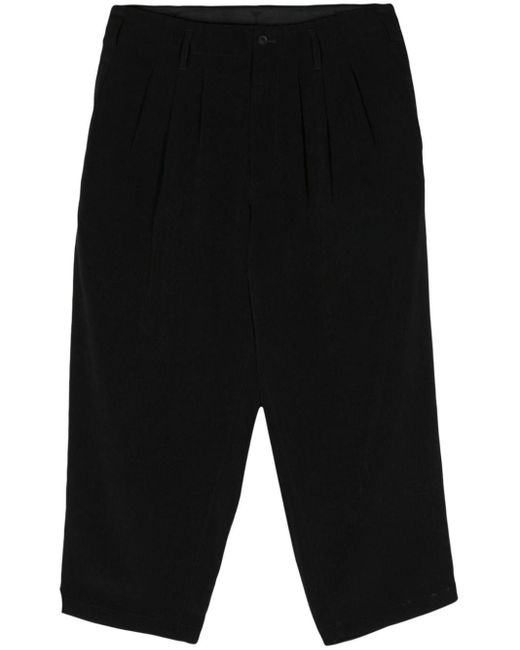 Yohji Yamamoto Black Tailored Tapered Trousers for men