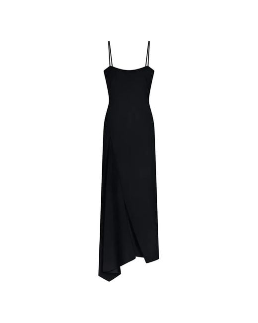 Givenchy Black Sliced Long Slashed Dress