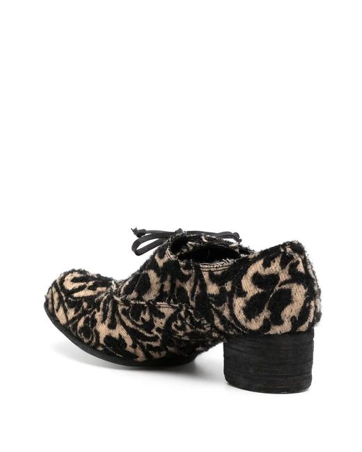 Uma Wang Black Jacquard Square-toe Brogues