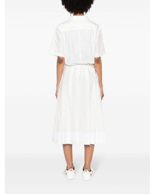 MARINE SERRE Guipure-lace Cotton Dress in het White