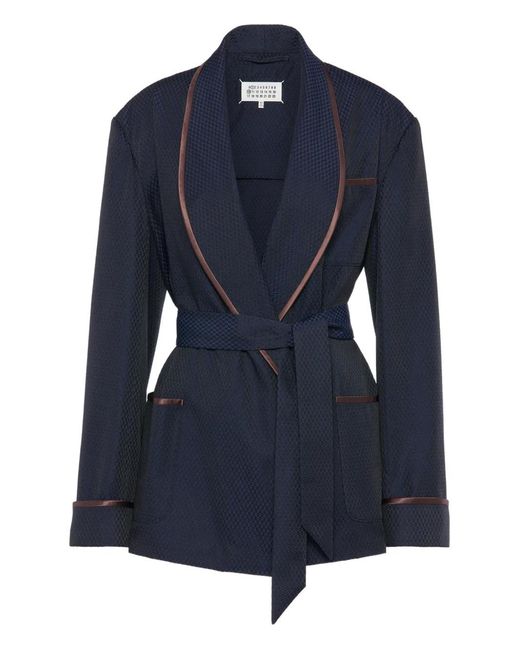 Maison Margiela Blue Belted Blazer