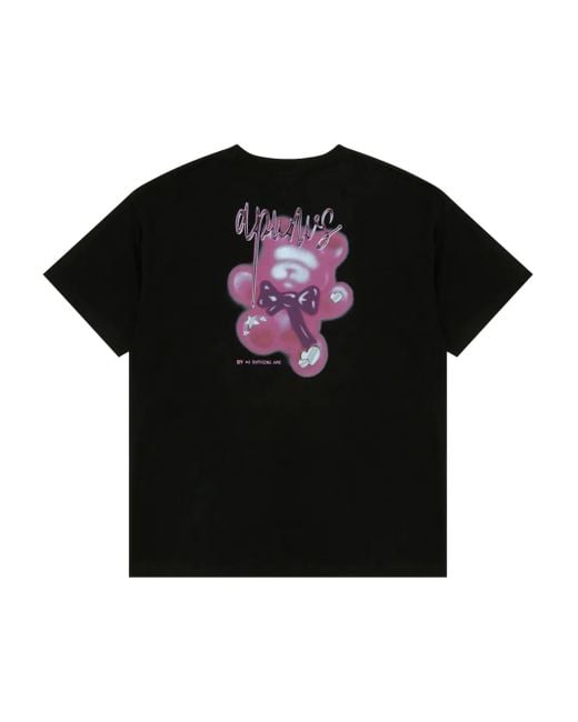 Aape By A Bathing Ape Black Bear-Print T-Shirt