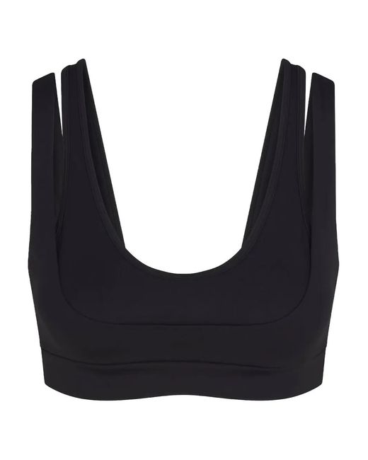 Skims Black Double Strap Scoop Bra