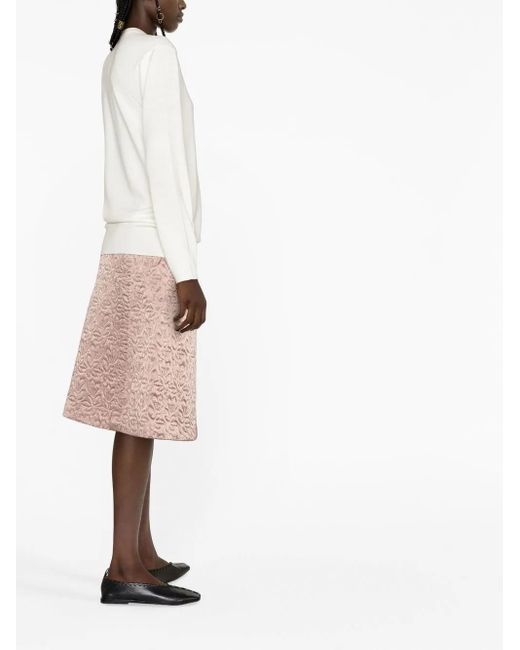 Jil Sander White Crew-Neck Wool Jumper