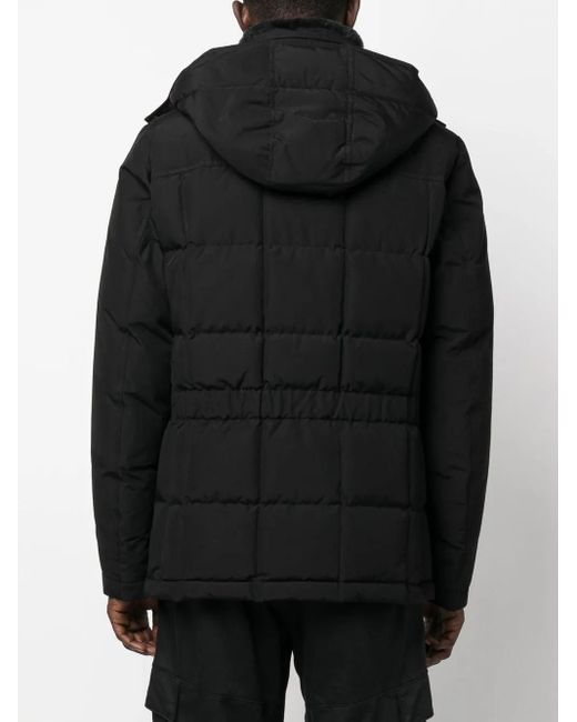 Woolrich Black Hooded Feather Down Coat for men