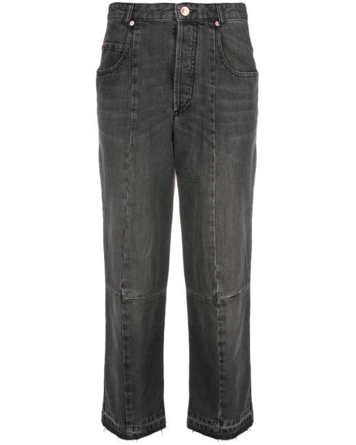 Isabel Marant Cropped Straight Jeans in het Gray
