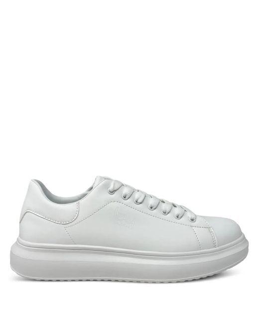 Byblos White Logo-Embossed Platform Sneakers for men