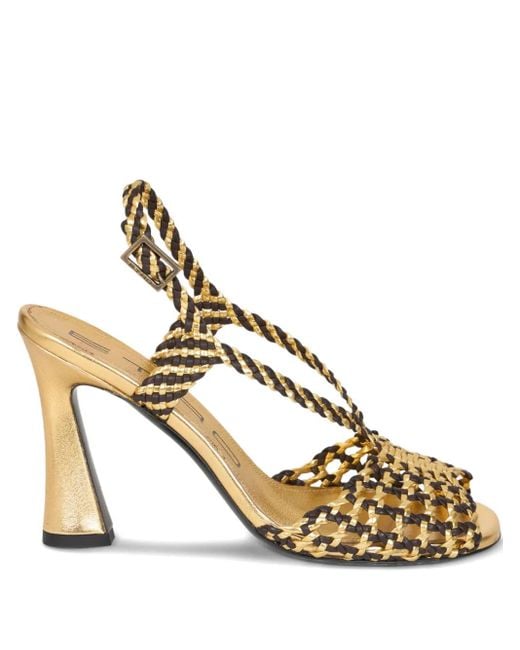 Etro Metallic Woven High-Heeled Sandals