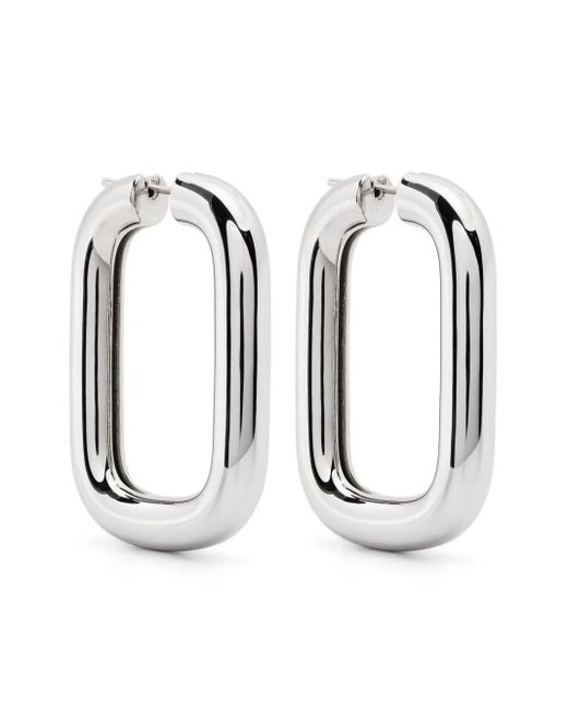 Jil Sander White Sculted Hoop Earrings