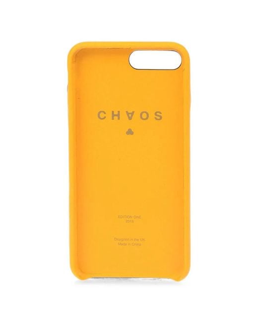 Chaos Orange Pill-Patch Leather Iphone Case