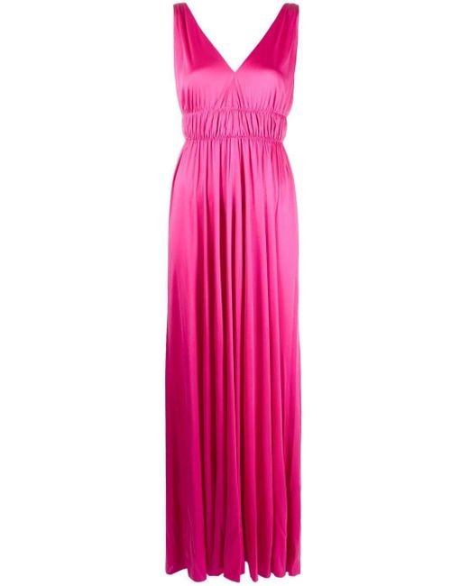 P.A.R.O.S.H. Geplooide Maxi-jurk in het Roze | Lyst NL