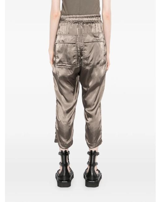 Rick Owens Drawstring Astaire Dust Wool Pants in Natural | Lyst