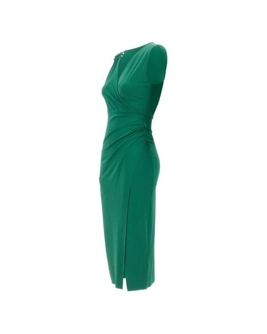 Kaos Green Draped Wrap-Style Dress