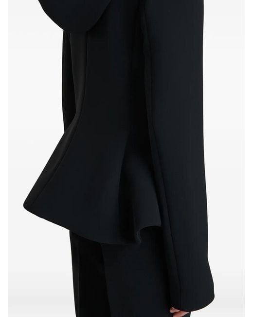 Khaite Black Hooded Button Jacket