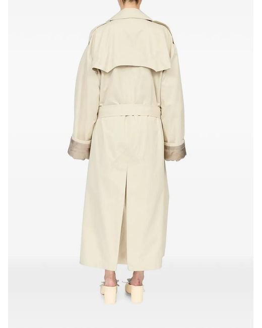 MM6 by Maison Margiela White Cotton Twill Trench Coat