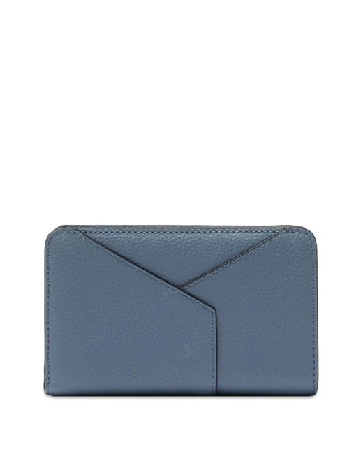Lancel Blue Enveloppe Rectangular Zip Wallet