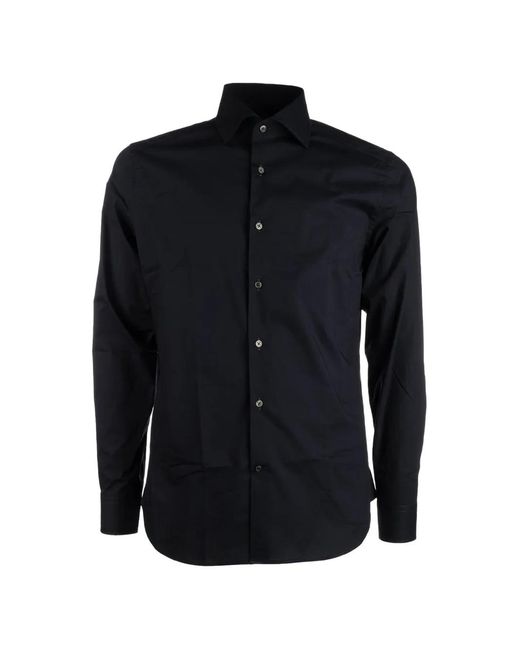 Corneliani Blue Button-Fastening Long-Sleeved Shirt for men
