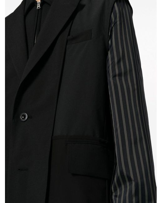 Manteau à simple boutonnage Sacai pour homme en coloris Black