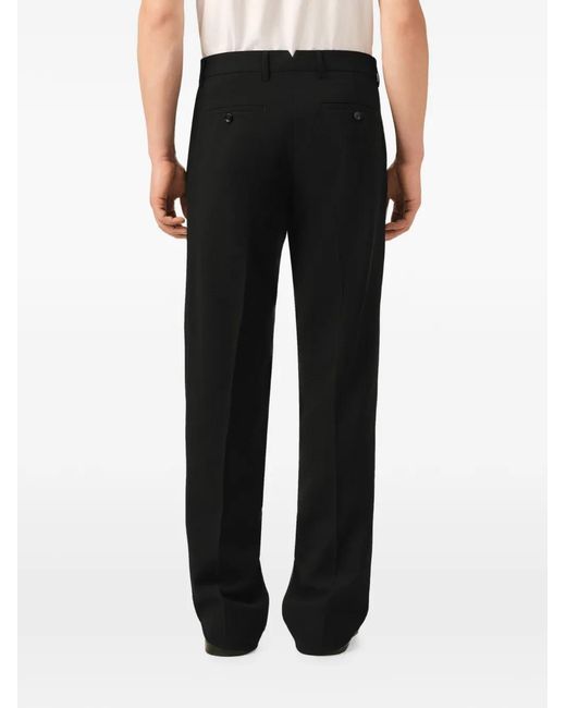 AMI Wollen Straight Broek in het Black voor heren