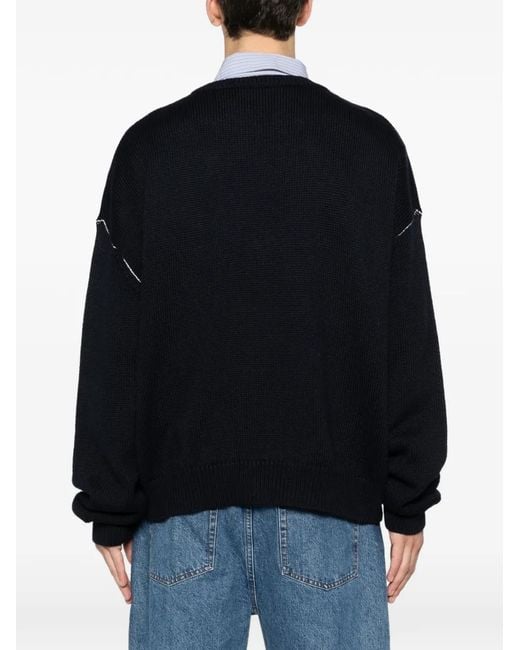 A.P.C. Black Logo-Lettering Sweater for men