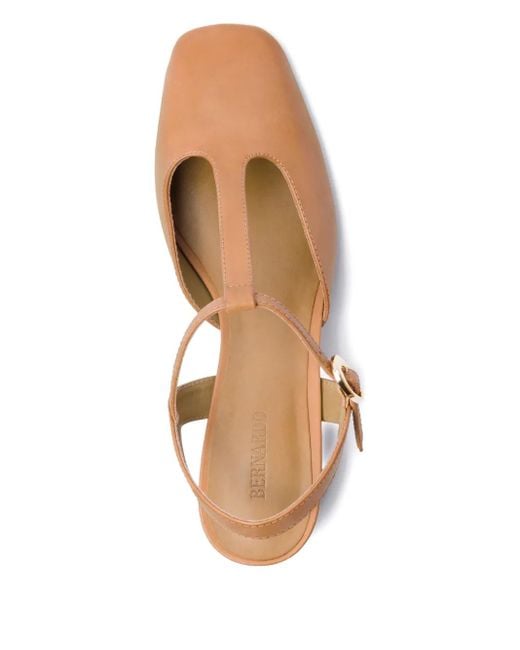Bernardo Pink 50Mm T-Bar Block-Heel Pumps
