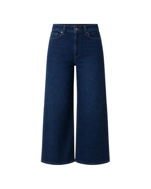 PAIGE Blue Wide-Leg Jeans