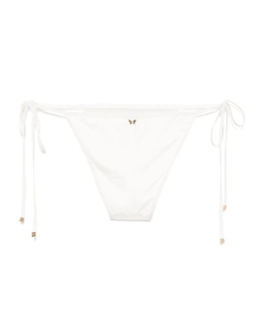 Kiki de Montparnasse White Lace Inset String Bikini Bottom