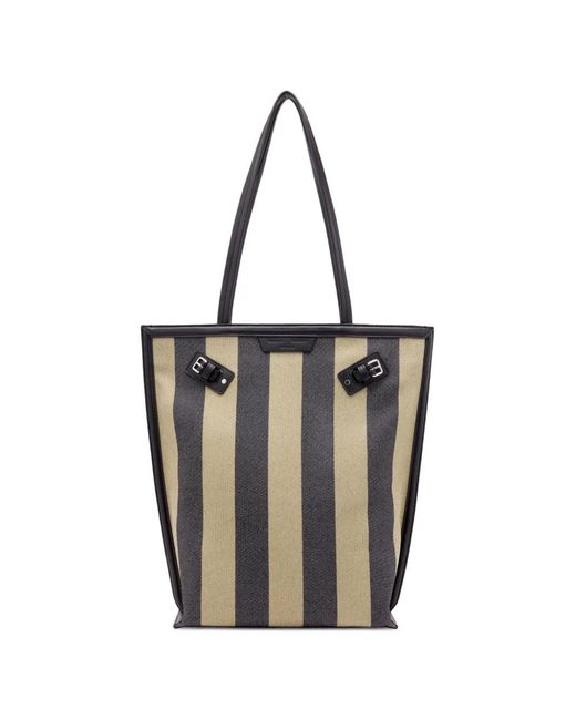 Proenza Schouler Black North South Days Striped Canvas Tote Bag