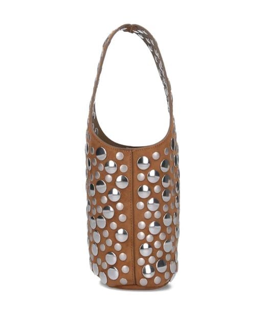 Khaite Livia Suède Bucket-Tas Met Studs in het Metallic