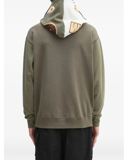 A Bathing Ape Gray Shark-Pattern Hoodie for men