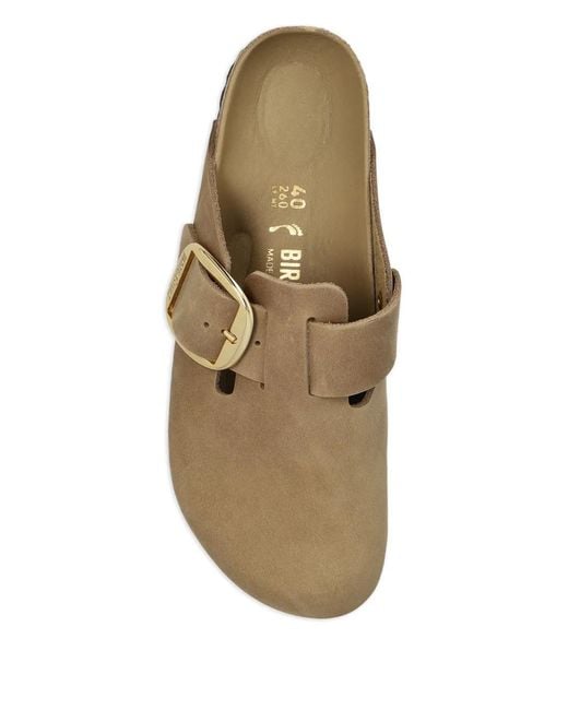 Birkenstock Brown Contoured Slip-On Sandals With-Tone Buckle