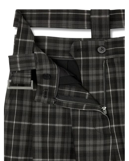 Studio Tomboy X Gesmockte Broek Met Tartan Ruit En Ceintuur in het Black