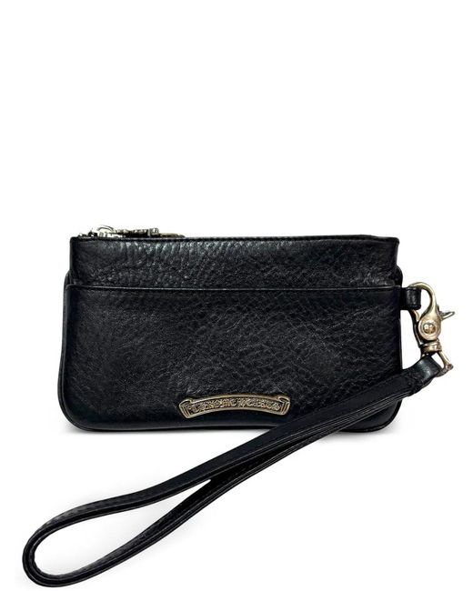 Chrome Hearts Blue Cross-Patch Leather Wallet for men